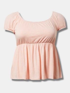 torrid Peach Short-Sleeve Peplum Top